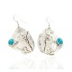 .925 Sterling Silver Handmade KOKOPELI Certified Authentic Navajo Natural Turquoise Dangle Native American Earrings 27174-1