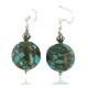 .925 Sterling Silver Hooks Certified Authentic Navajo Turquoise Native American Dangle Earrings 18255-10