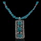 Handmade 3 Stone Certified Authentic Navajo .925 Sterling Silver Turquoise and Coral Native American Necklace & Pendant 390654043860