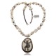 Dancer .925 Sterling Silver Certified Authentic Navajo Native American White Howlite and Hematite Necklace 25522