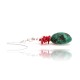 Natural Turquoise Coral .925 Sterling Silver Hooks Certified Authentic Navajo Native American Dangle Earrings 18294-12