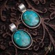 .925 Sterling Silver Certified Authentic Handmade Navajo Native American Natural Turquoise Necklace 12909-2