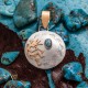Kokopelli 12kt Gold Filled and .925 Sterling Silver Certified Authentic Handmade Navajo Native American Natural Turquoise Pendant 17042-8
