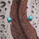 .925 Sterling Silver Certified Authentic Handmade Navajo Native American Natural Turquoise Stud Earrings 27104-4