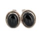 Handmade Certified Authentic Navajo .925 Sterling Silver Natural Black Onyx Native American Cuff Links 19128-2