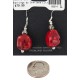 Certified Authentic .925 Sterling Silver Hooks Coral Native American Dangle Earrings 18214-2