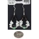 Certified Authentic .925 Sterling Silver Hooks White Howlite Heishi Hoop Native American Dangle Earrings 18263-9