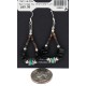 Certified Authentic .925 Sterling Silver Hooks Natural Turquoise Black Onyx Heishi Hoop Native American Dangle Earrings 18263-7