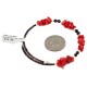 Navajo Certified Authentic Heishi Jasper Coral Native American Adjustable Wrap Bracelet 13159-12