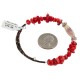 Navajo Certified Authentic Jasper Heishi Coral Native American Adjustable Wrap Bracelet 13159-16