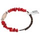 Navajo Certified Authentic Jasper Heishi Coral Native American Adjustable Wrap Bracelet 13159-16