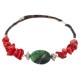 Navajo Certified Authentic Green Jasper Heishi Coral Native American Adjustable Wrap Bracelet 13159-7