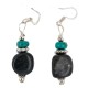 .925 Sterling Silver Hooks Certified Authentic Navajo Natural Turquoise Green Jasper Native American Dangle Earrings 18251-1