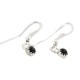Certified Authentic Navajo .925 Sterling Silver Natural Black Onyx Native American Dangle Earrings 27233-7