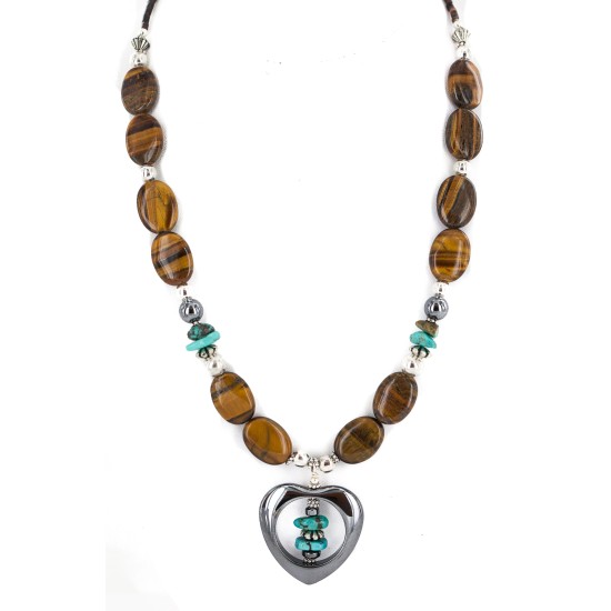 turquoise and tiger eye necklace