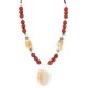 .925 Sterling Silver Certified Authentic Navajo Natural Turquoise Carnelian Agate Native American Necklace 750239-9