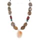 .925 Sterling Silver Certified Authentic Navajo Natural Turquoise Agate Jasper Native American Necklace 24514-3