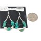.925 Sterling Silver Hooks Certified Authentic Navajo Natural Turquoise Native American Hoop Earrings 18153-10