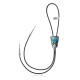 Wave .925 Sterling Silver Certified Authentic Handmade Navajo Native American Natural Turquoise Bolo Tie 34291