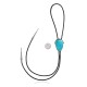 Handmade Certified Authentic Navajo .925 Sterling Silver Native American Natural Turquoise Bolo Tie 34293