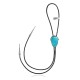 Handmade Certified Authentic Navajo .925 Sterling Silver Native American Natural Turquoise Bolo Tie 34293