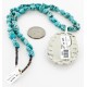.925 Sterling Silver Handmade Certified Authentic Navajo Natural Turquoise Native American Necklace 15055-15409