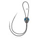 Sun, Mountain .925 Sterling Silver Certified Authentic Handmade Navajo Native American Natural Turquoise Bolo Tie 34301
