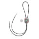 Leaf .925 Sterling Silver Certified Authentic Handmade Navajo Native American Natural Turquoise Coral Bolo Tie 34306
