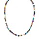 .925 Sterling Silver Certified Authentic Navajo Multicolor Native American Necklace 24516-3