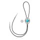 Sun .925 Sterling Silver Certified Authentic Handmade Navajo Native American Natural Turquoise Bolo Tie 34310