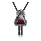 Feather .925 Sterling Silver Certified Authentic Handmade Navajo Native American Spiny Oyster Bolo Tie 34324