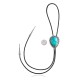 Swirl .925 Sterling Silver Certified Authentic Handmade Navajo Native American Natural Turquoise Bolo Tie 34338