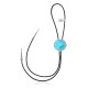 Wave .925 Sterling Silver Certified Authentic Handmade Navajo Native American Natural Turquoise Bolo Tie 34387