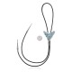 Bull Skull .925 Sterling Silver Certified Authentic Handmade Navajo Native American Natural Turquoise Bolo Tie 34390