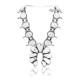 Squash Blossom .925 Sterling Silver Certified Authentic Navajo Native American White Buffalo Necklace 35105