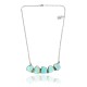 .925 Sterling Silver Certified Authentic Navajo Native American Natural Turquoise Necklace 35158