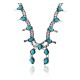 .925 Sterling Silver Certified Authentic Navajo Native American Natural Turquoise Necklace 35162