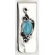 Handmade Flower Certified Authentic Navajo Nickel and .925 Sterling Silver Natural Turquoise Native American Money Clip 11238-7
