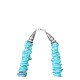 .925 Sterling Silver Certified Authentic Navajo Native American 1 strand Natural Turquoise Necklace Chain 35166