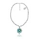 Flower .925 Sterling Silver Certified Authentic Navajo Native American Natural Turquoise Necklace Pendant 35194