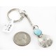 Vintage Style OLD Buffalo Coin Certified Authentic Navajo .925 Sterling Silver Natural Turquoise Native American Keychain 10336-3