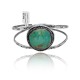 Elegant .925 Sterling Silver Certified Authentic Navajo Native American Round Natural Turquoise Cuff Bracelet 32135