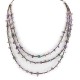 3 Strand Certified Authentic Navajo .925 Sterling Silver Natural Turquoise Amethyst Native American Necklace 15585-112