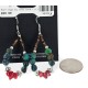 Certified Authentic Navajo .925 Sterling Silver Hooks Natural Turquoise CORAL Dangle Native American Earrings 18102-1