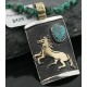 12kt Gold Filled and .925 Sterling Silver Handmade Horse Certified Authentic Navajo Turquoise Native American Necklace 370972120469