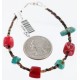 Certified Authentic Navajo .925 Sterling Silver Turquoise Coral Native American Bracelet 390781416251