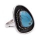 .925 Sterling Silver Certified Authentic Handmade Navajo Native American Natural Turquoise Ring  13226