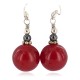 .925 Sterling Silver Hooks Certified Authentic Navajo Natural Red Agate Native American Dangle Earrings 18294-23