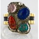 .925 Sterling Silver And 12kt Gold Filled HANDMADE Certified Authentic Navajo MULTICOLOR Native American Ring  12691-2