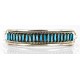 Petit Point Handmade Certified Authentic Zuni .925 Sterling Silver Turquoise Native American Bracelet 12685-2